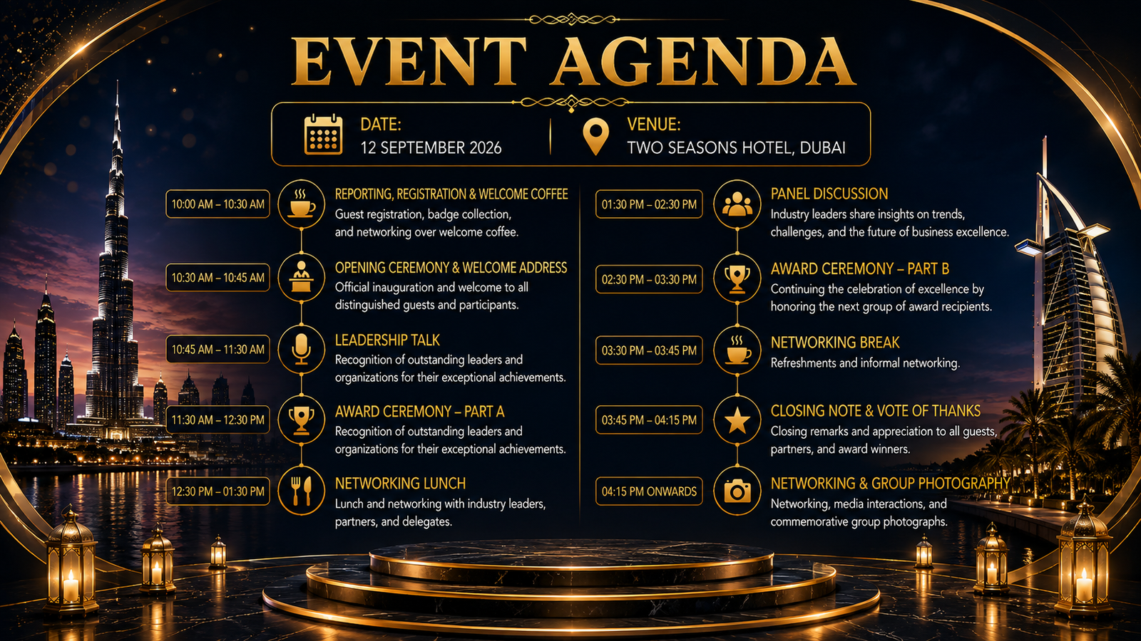 Event agenda